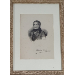 Gravure met handtekening Jean Charles Emmanuel Nodier 1780-1844